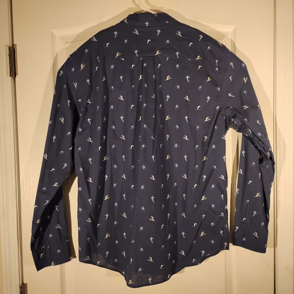 American Eagle shirt mens L LArge blue all over ski button long sleeve NWT - Picture 11 of 12